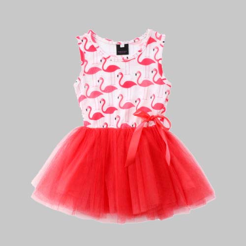 Newborn-Kids-Baby-Girls-Sleeveless-Flamingo-Animal-Tutu-Dress-Clothes-Summer